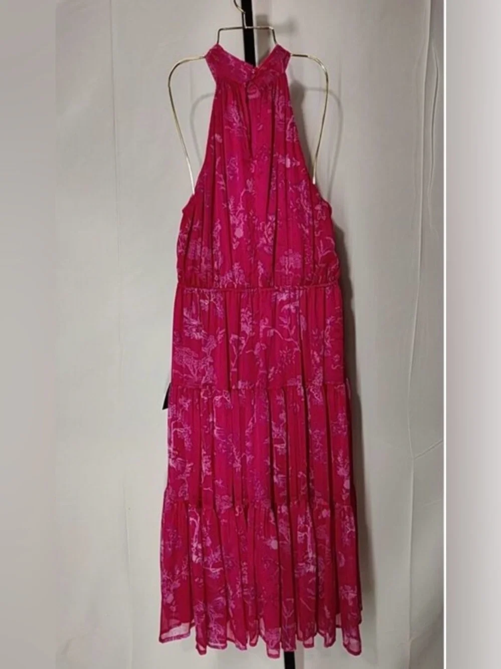Lulus Float to You Halter-Neck Tiered Midi Dress L NWT - Picture 5 of 7